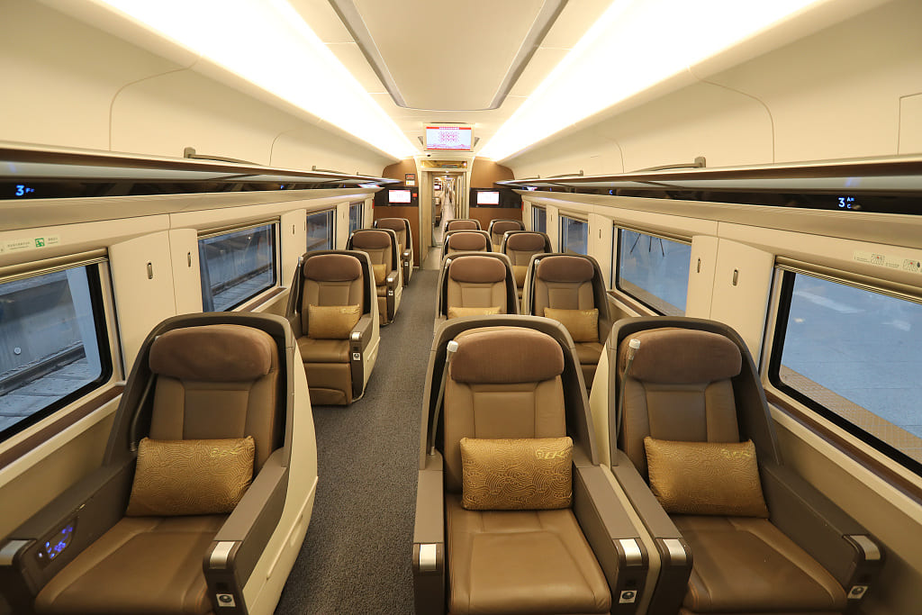 Interior of high-speed train